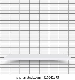 Vector illustration; The space above, the shelves of the background wall. For product display.