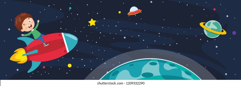 Vector Illustration Of Space Background