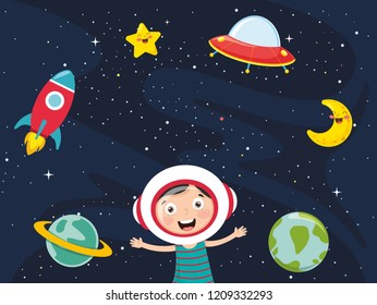 Vector Illustration Of Space Background