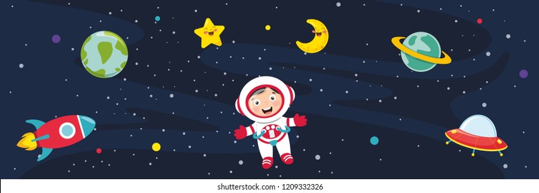 Vector Illustration Of Space Background