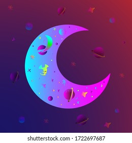 Vector Illustration Of Space. Space vector background, banner, poster.