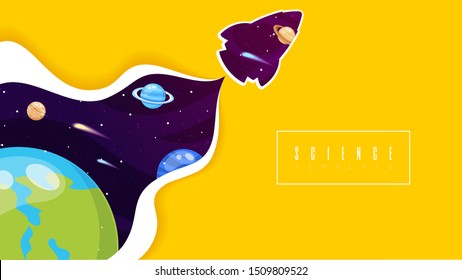Vector illustration of Space background with stars and planets