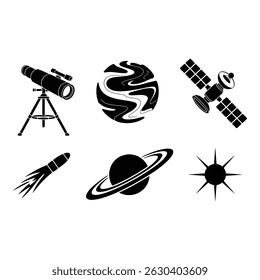 Vector Illustration of Space Exploration Icons