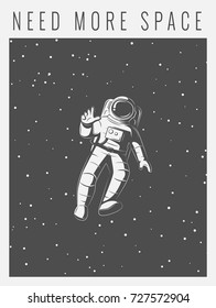 Vector Illustration Of Space Explorers. Traveler Universe. Universe Researcher.Man In Suit On The Background Of The Infinite Universe.The Illustration On The Theme Of Science, Space Exploration.