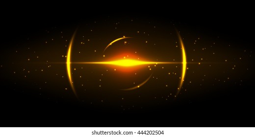 Vector illustration. Space explosion with lens flares