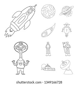 Vector illustration of space  and galaxy  logo. Collection of space  and travels  vector icon for stock.