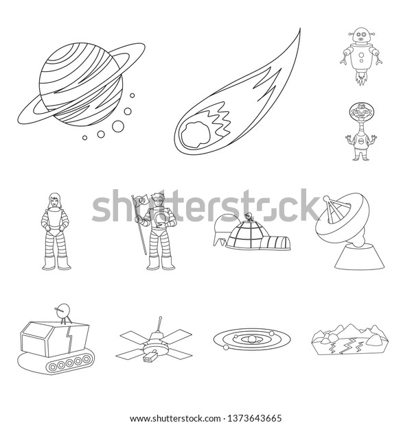 Vector illustration\
of space  and galaxy  logo. Collection of space  and travels  stock\
vector illustration.