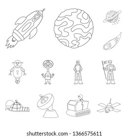 Vector illustration of space  and galaxy  sign. Set of space  and travels  stock vector illustration.