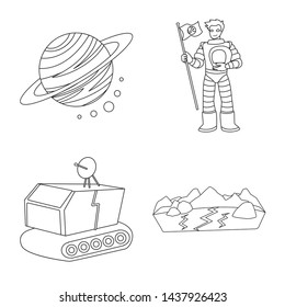 Vector illustration of space and galaxy symbol. Set of space and travels stock symbol for web.