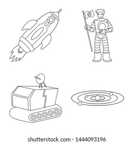 Vector illustration of space and galaxy symbol. Set of space and travels stock symbol for web.