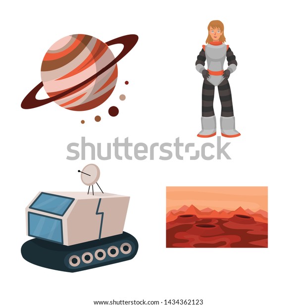 Vector illustration of\
space and galaxy symbol. Collection of space and travels stock\
vector illustration.