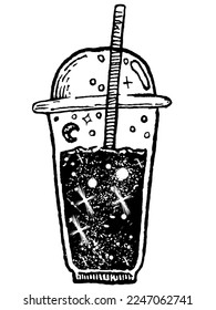 ilustración vectorial del espacio en una taza de vidrio
