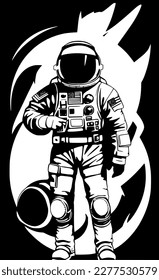 vector illustration of space man cartoon