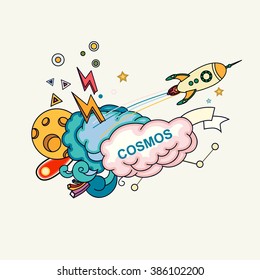 Vector illustration of space on a white background