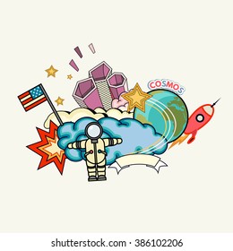 Vector illustration of space on a white background