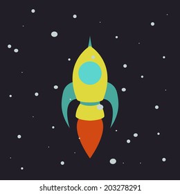 Vector illustration of a space rocket.
