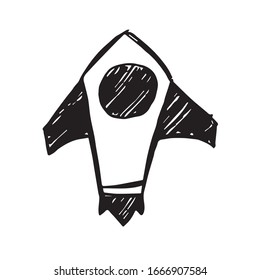 Vector Illustration of Space Rocket Science Icon on Isolated Background. Use This Hand Drawing or Sketch Icon For Graphic Design, Poster, Shirt Design and More.