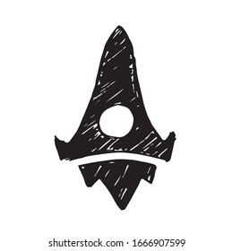 Vector Illustration of Space Rocket Science Icon on Isolated Background. Use This Hand Drawing or Sketch Icon For Graphic Design, Poster, Shirt Design and More.