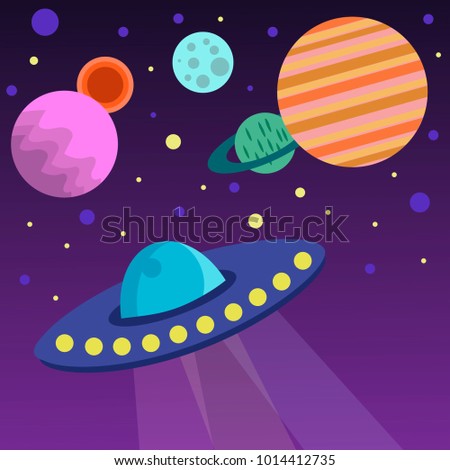 vector illustration space scene