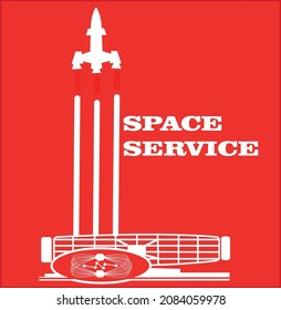 
Vector illustration of space service logo.