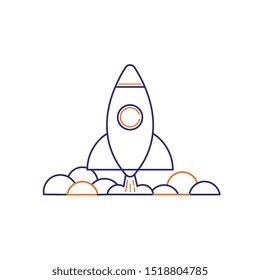 vector illustration of space ship, rocket