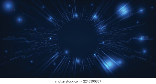 Vector illustration of space speed zoom motion with glowing point for futuristic digital background artwork.