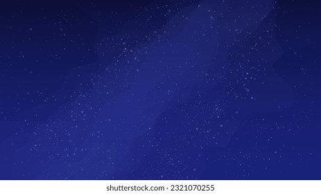 Vektorgrafik des Weltraums Sternenhimmel der Milchstraße. Blinkende Sterne auf dunkelblauem und violettem galaxischem Hintergrund.