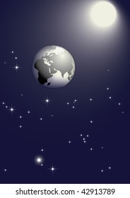 Vector illustration of space and stars