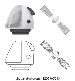 Vector illustration of space symbol. Collection of mars and planet stock vector illustration.