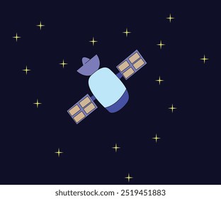 vector illustration of space tools satelit