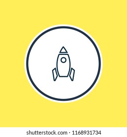 Vector illustration of space vehicle icon line. Beautiful carrying element also can be used as rocket icon element.