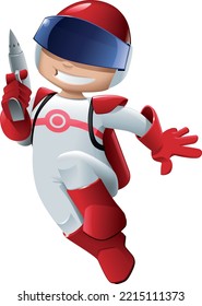 vector illustration of a spaceboy with gun