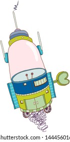 Vector illustration of a spacecraft