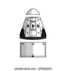 Vector illustration of a spacecraft