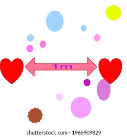 Vector illustration spaced prevention COVID

