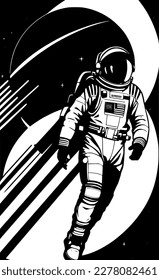 vector illustration of spaceman cartoon