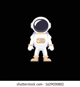 Vector illustration of spaceman suit on the black background.
