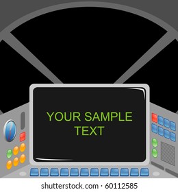 Vector illustration of spaceship cabin