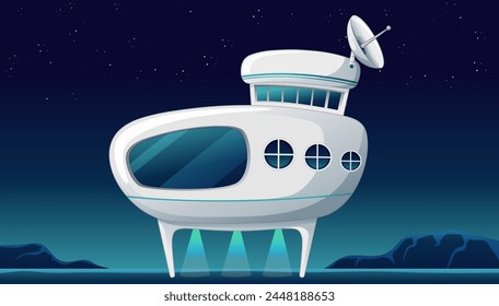 Vector illustration of a spaceship on a starry night