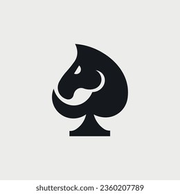 Vector illustration of spades horse