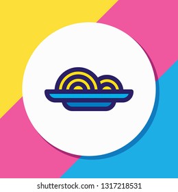 Vector illustration of spaghetti icon colored line. Beautiful food element also can be used as noodles icon element.