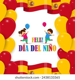 Vector illustration of Spain Children's Day social media feed template