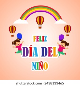 Vector illustration of Spain Children's Day social media feed template