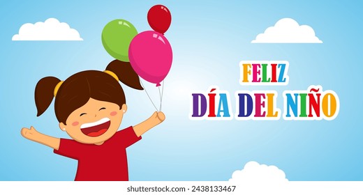 Vector illustration of Spain Children's Day social media feed template