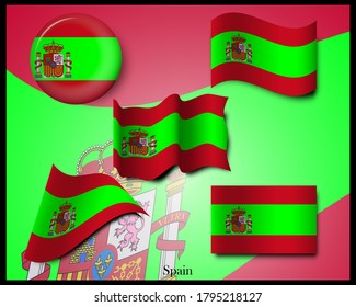 Vector illustration of spain flag for various events related