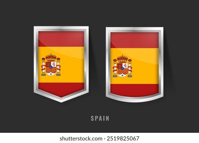 Vector Illustration of SPAIN Label Logo. SPAIN Badge Sign SPAIN With Flag, Spanish Product Label Banners Template.