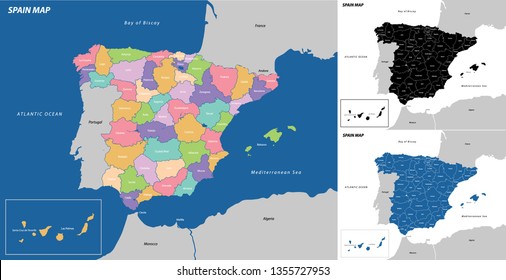 Vector illustration of Spain map 