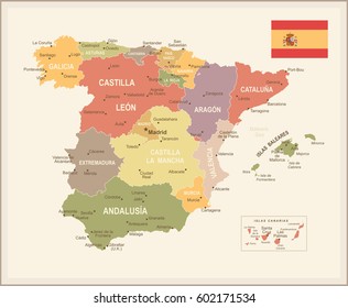 Vector illustration of Spain map