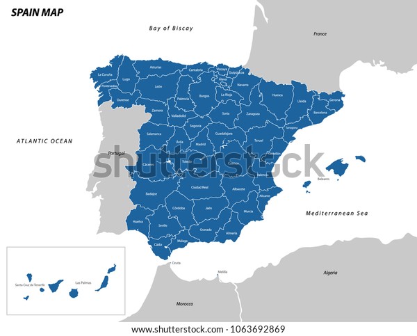 Vector illustration of Spain\
map