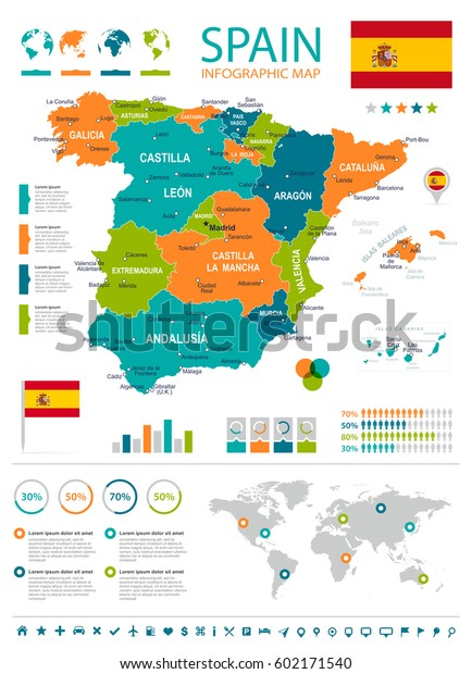 Vector illustration of Spain\
map